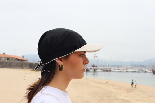Visera Macana Negro y Beige